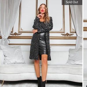 NWOT Mable black sequin and pearl long cardi